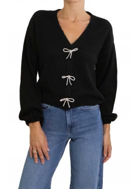Cardigan con fiocchi in argento con brillantini Only 